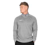 FORZA Men’s Tracksuit Jacket | Quarter Zip Training Track Top - Mid Layer for Footballers, Runners & All Athletes [6 Colour Options] (UK, Alpha, XXL, Regular, Regular, Grey)