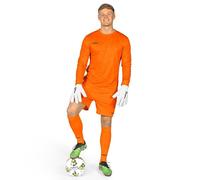 FORZA Men's Long Sleeve Goalkeeper Kit [XS-XXL] | Elite Performance Football Jersey, Shorts & Socks - Available in 4 Bold Colours (UK, Alpha, S, Regular, Regular, Fluro Orange)