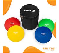 FORZA METIS Play Junior Athletics Training Discus | Pack of 4 Ultra-Durable PVC Throwing Discus Sets [200g-700kg] (750g)