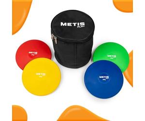 FORZA METIS Play Junior Athletics Training Discus | Pack of 4 Ultra-Durable PVC Throwing Discus Sets [200g-700kg] (200g)