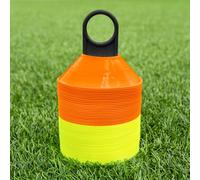 FORZA Mini Training Marker Cones | Durable Multi-Purpose Mini Space Cones Ideal for All Sports - Pack of 50 or 1000 [Includes Carry Stand] (Pack of 50, Orange & Yellow)