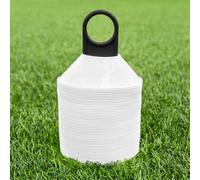 FORZA Mini Training Marker Cones | Durable Multi-Purpose Mini Space Cones Ideal for All Sports - Pack of 50 or 1000 [Includes Carry Stand] (Pack of 50, White)