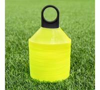 FORZA Mini Training Marker Cones | Durable Multi-Purpose Mini Space Cones Ideal for All Sports - Pack of 50 or 1000 [Includes Carry Stand] (Pack of 50, Yellow)