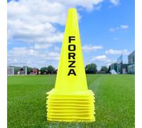 FORZA Multi Sport Training Marker Cones - Durable Plastic Traffic Cones for All Sports & Training Drills | Bright Fluorescent Colours Options [Pack of 10 or 100] (15 Inch, Yellow, Pack of 10)