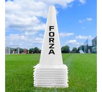 FORZA Multi Sport Training Marker Cones - Durable Plastic Traffic Cones for All Sports & Training Drills | Bright Fluorescent Colours Options [Pack of 10 or 100] (15 Inch, White, Pack of 10)