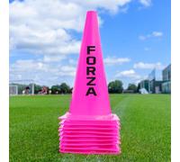 FORZA Multi Sport Training Marker Cones - Durable Plastic Traffic Cones for All Sports & Training Drills | Bright Fluorescent Colours Options [Pack of 10 or 100] (15 Inch, Pink, Pack of 100)