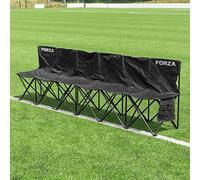 FORZA Portable Aluminium Team Benches - 4, 6 & 8 Seat Benches Available | Folding Chairs for Subs (Without Team Shelter, 6 - Seater Pro)
