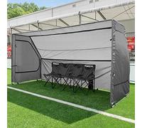 FORZA Portable Aluminium Team Benches - 4 Seat, 6 Seat & 8 Seat Benches Available | Folding Chairs for Substitutes | Subs Bench for Football | Carry Bag Included (4 - Seater Pro, With Team Shelter)