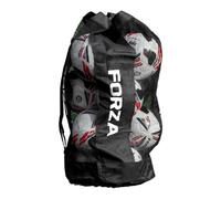 FORZA Premier Ball Carry Bag | Drawstring Football, Basketball, Netball & Volleyball Mesh Bag | 5 Colours - Heavy Duty Equipment Holdall | 12 Ball Capacity - New and Improved Design 2026 (Black)