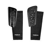 FORZA Pro Black-Out Shin Pads With Compression Sleeves | Elite Football Shin Guards with Sweat-Wicking EVA Foam & Secure Fit Sleeves - Available Sizes XXS - M/L (XS)