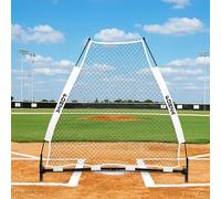 FORZA ProFlex Triangle Pitching Net Screen - Portable A-Frame Baseball & Softball Pop-Up Practice Screen, Stable Triangular Frame, 2.4 m × 2.1 m, Heavy-Duty Netting, Includes Carry Bag
