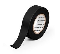 FORZA PVC Sock Tape - 1.9cm x 20m Stretch Sports Tape | Weatherproof, Latex-Free Adhesive - Ideal for Football, Rugby & Sports - FA & FAW Compliant (1, Black)