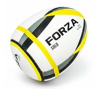 FORZA Rebounder Rugby Ball - Size 3, 4 & 5 Rugby Balls | Improve Reaction Times, Reflexes & Passing Accuracy | Half Rugby Ball | Rugby Training Equipment (Size 5)