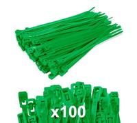FORZA Releasable Nylon Cable Ties [6 Colours] | Premium Quality, Reusable Cable Ties Supplied in a Pack of 100-5mm x 200mm (Green)
