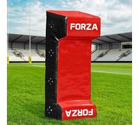FORZA Rugby Tackle Shield with Double Wedge - Pro Model Rugby Training Pad with Padded Handles, High Density Foam Core & 615gsm Cover - Junior or Senior - Yellow, Red, Blue or Black (Red, Junior)