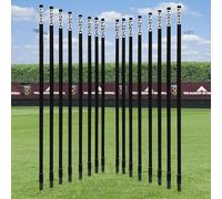 FORZA Slalom Training Poles | 5ft or 6ft Spring Loaded Agility Training Poles - Packs of 8 or 16 for Football, Agility & Fitness Drills (Pack of 16, Black, 6ft)