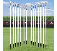 FORZA Slalom Training Poles | 5ft or 6ft Spring Loaded Agility Training Poles - Packs of 8 or 16 for Football, Agility & Fitness Drills (Pack of 16, White, 5ft)