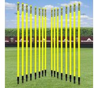 FORZA Slalom Training Poles | 5ft or 6ft Spring Loaded Agility Training Poles - Packs of 8 or 16 for Football, Agility & Fitness Drills (Pack of 16, Fluro Yellow, 5ft)