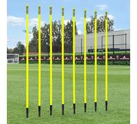 FORZA Slalom Training Poles | 5ft or 6ft Spring Loaded Agility Training Poles - Packs of 8 or 16 for Football, Agility & Fitness Drills (Pack of 8, Fluro Yellow, 6ft)