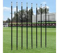 FORZA Slalom Training Poles | 5ft or 6ft Spring Loaded Agility Training Poles - Packs of 8 or 16 for Football, Agility & Fitness Drills (Pack of 8, Black, 6ft)