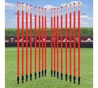 FORZA Slalom Training Poles | 5ft or 6ft Spring Loaded Agility Training Poles - Packs of 8 or 16 for Football, Agility & Fitness Drills (Pack of 16, Red, 6ft)