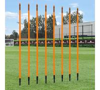 FORZA Slalom Training Poles | 5ft or 6ft Spring Loaded Agility Training Poles - Packs of 8 or 16 for Football, Agility & Fitness Drills (Pack of 8, Orange, 6ft)