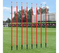 FORZA Slalom Training Poles | 5ft or 6ft Spring Loaded Agility Training Poles - Packs of 8 or 16 for Football, Agility & Fitness Drills (Pack of 8, Red, 6ft)