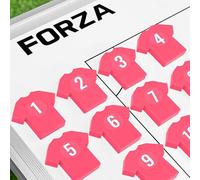 FORZA T-Shirt Coaching Magnets - Set of 11 Magnetic Player Markers with Number Stickers - Compatible with All FORZA Coaching Boards - Ideal for Football Coaches & Managers (Pink)