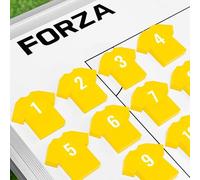 FORZA T-Shirt Coaching Magnets - Set of 11 Magnetic Player Markers with Number Stickers - Compatible with All FORZA Coaching Boards - Ideal for Football Coaches & Managers (Yellow)