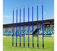 FORZA Telescopic Slalom Poles | Adjustable 8 Pack Training Poles for Sports Drills & Agility - Multiple Colours (With Bases, Electric Blue)