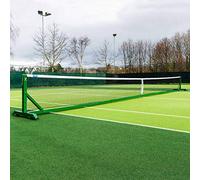FORZA VERMONT 360° Freestanding Tennis Posts - Lightweight, Portable & Ultra-Durable | Perfect for Tennis Clubs, Schools & Tournaments (With Weights, Green, Posts + 3.5mm Net (42ft Doubles))