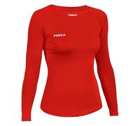 FORZA Women's Base Layer Long Sleeve Top - Quick Dry Sweat-Wicking Compression Shirt for Sports & Training - XS to XL - Multiple Colours (UK, Alpha, S, Regular, Regular, Red)