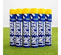 FORZA Yellow Line Marking Spray Paint 750ml (Pack of 1, 6 or 12) | Quick Dry Acrylic Based Aerosol for Sports Pitches Car Parks & Roads - Fits 66mm Line Marker Machines (6)