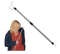 Forzaddik Adjustable Dressing Stick with Sock Aid & Zipper Puller - 17-26 Inch Extendable Dressing Aids for Elderly, Disabled - Stainless Steel Assistive Device