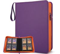 FORZAROCKET 4-Pocket Small Binder for Toploaders - Holds 144 Top Loaders, Ringless, Waterproof PU Leather, for Sports & Trading Cards (Purple Limited Edition)
