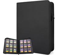 FORZAROCKET 9-Pocket Toploader Binder for Trading Cards - Holds 324 Top Loaders, Ringless, Waterproof PU Leather for Sports Cards & TCG (Black)