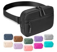 FORZAROCKET Essential Belt Bag w/Long Strap 70" & Front Zip Pocket - Crossbody Bag w/Extended Strap - Fanny Pack for Women Men, Black, Extra Plus Size, Everywhere Belt Bag - Stylish & Modern With