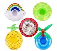 FORZENA 5PC Bearded Dragon Bathtub Toy Small Animal Toy Inflatable Float for Hedgehog Lizard Ferret Tortoise Small Pets Accessories Photo Shoot Toy (5 Pcs)