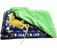 FORZENA Bearded Dragon Sleeping Bed with Pillow and Blanket Reptile Sleeping Bag Hideout Habitat with Soft Warm for Bearded Dragon Leopard Gecko Lizard (Green)