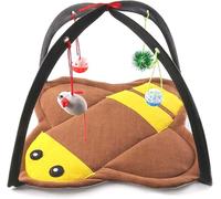 FORZENA Cat Ferret Play Mat Indoor Funny Activity Exercise Tent Hanging Toy Hideout Bed for Small Animal Rodent, Sugar Glider, Hamster, Gerbil, Mouse (Bee)