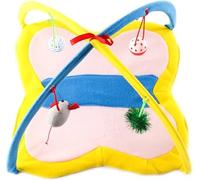 FORZENA Cat Ferret Play Mat Indoor Funny Activity Exercise Tent Hanging Toy Hideout Bed for Small Animal Rodent, Sugar Glider, Hamster, Gerbil, Mouse (Butterfly)