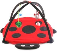 FORZENA Cat Ferret Play Mat Indoor Funny Activity Exercise Tent Hanging Toy Hideout Bed for Small Animal Rodent, Sugar Glider, Hamster, Gerbil, Mouse (Ladybug)