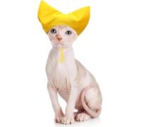 FORZENA Cat Shower Cap - Waterproof Shower Caps for Sphynx Reusable Cats Ear Protection Bath Cap with Adjustable Strap Ear Covers for Small Dogs Puppy Grooming Hat (S)