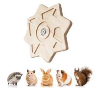 FORZENA Chinchilla Chew Toys Rotating Natural Wood Teeth Grinding Interactive Enrichment Toys Hanging Exercise Wheel for Small Pet Rat Hamster Ferret Bunny Squrriel (Star)