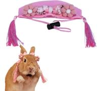 FORZENA Cosplay Funny Hat for Rabbit Cute Tiny Hat with Adjustable Strap for Small Animals Cat Guinea Pig Hamster Ferret Bunny Dress Costume Accessories (Pink,Large)