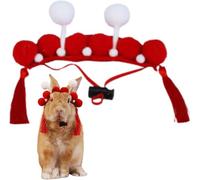 FORZENA Cosplay Funny Hat for Rabbit Cute Tiny Hat with Adjustable Strap for Small Animals Cat Guinea Pig Hamster Ferret Bunny Dress Costume Accessories (Red,Large)