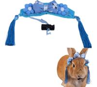 FORZENA Cosplay Funny Hat for Rabbit Cute Tiny Hat with Adjustable Strap for Small Animals Cat Guinea Pig Hamster Ferret Bunny Dress Costume Accessories (Blue,Large)