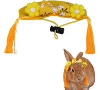 FORZENA Cosplay Funny Hat for Rabbit Cute Tiny Hat with Adjustable Strap for Small Animals Cat Guinea Pig Hamster Ferret Bunny Dress Costume Accessories (Yellow,Medium)