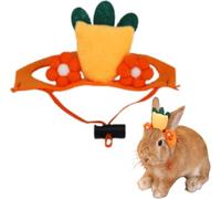 FORZENA Cosplay Funny Hat for Rabbit Cute Tiny Hat with Adjustable Strap for Small Animals Cat Guinea Pig Hamster Ferret Bunny Dress Costume Accessories (Orange,Small)