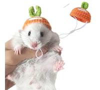 FORZENA Cute Mini Hat for Hamster Hand Knitted Adjustable Strap Lovely Tiny Hats for Lizard Guinea Pig Reptile Party Cosplay Costume Photo Shot (14,M)